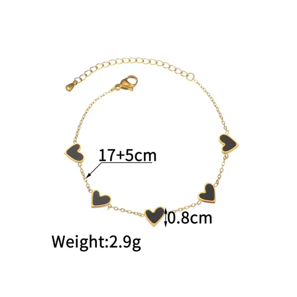 Ins Love Bracelet Stainless Steel Dripping Heart Bracelet Fashion Valentine's Day Jewelry Gift - Image 2